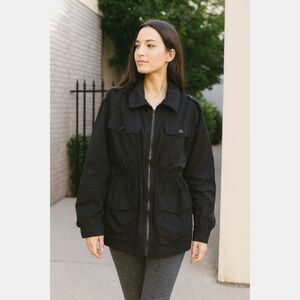 Norma Kamali Black Utility Jacket Coat  Women's Size Medium
